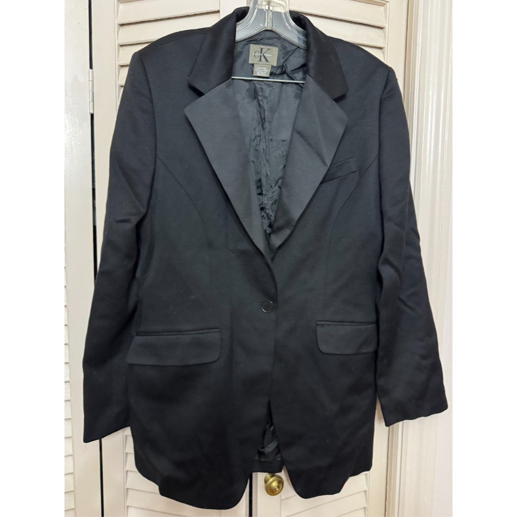 Calvin Klein Woman's Blazer Wool Blazer Jacket Size 14